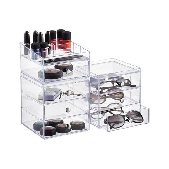 स्पष्टता Stackable Makeup Storage Collection