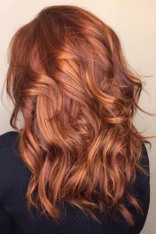 coppery Red with Caramel Honey Balayage 