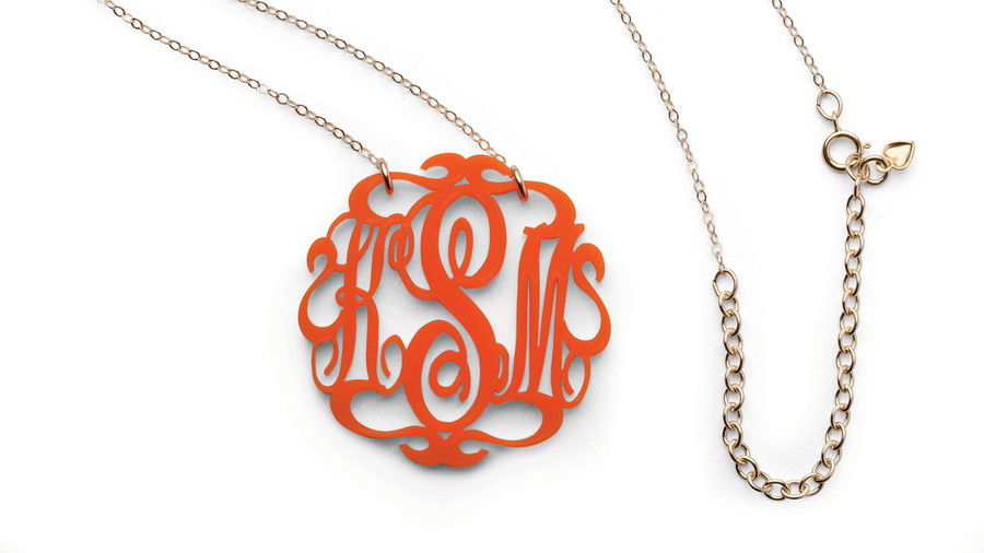 monogrammed Necklace in 18 Colors