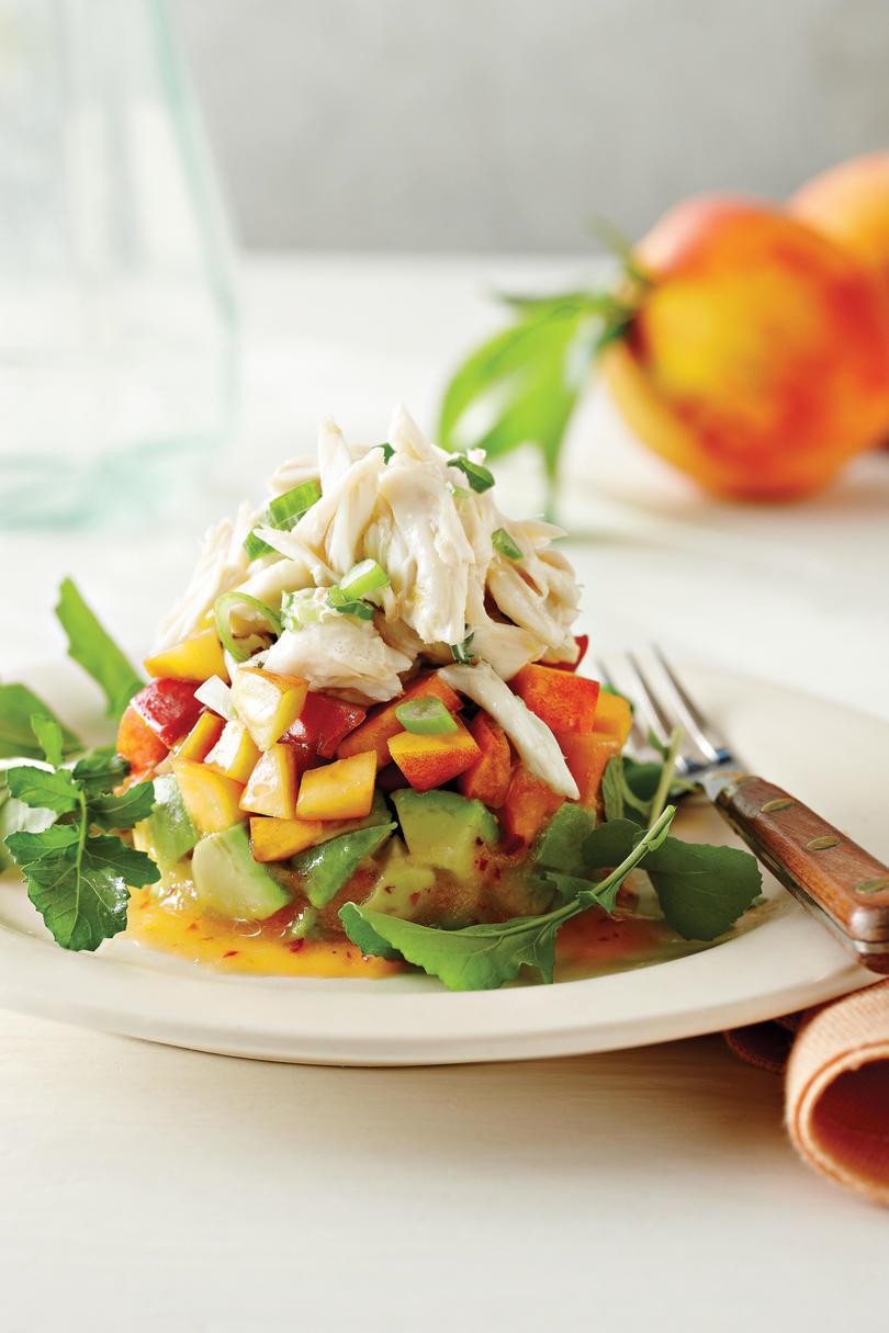 Rapu Salad with Peaches and Avocados