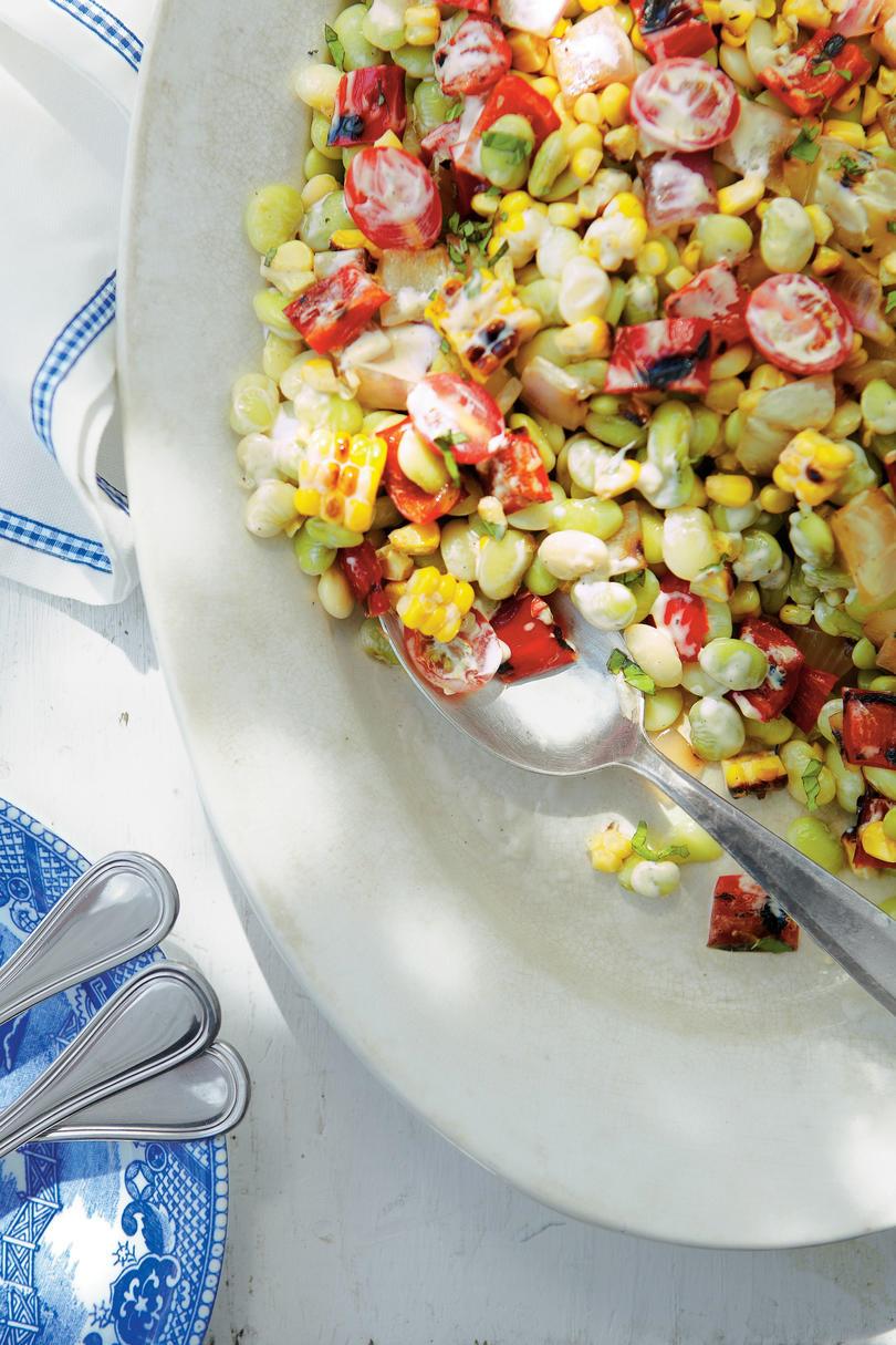 भुना हुआ Corn-and-Butter Bean Salad