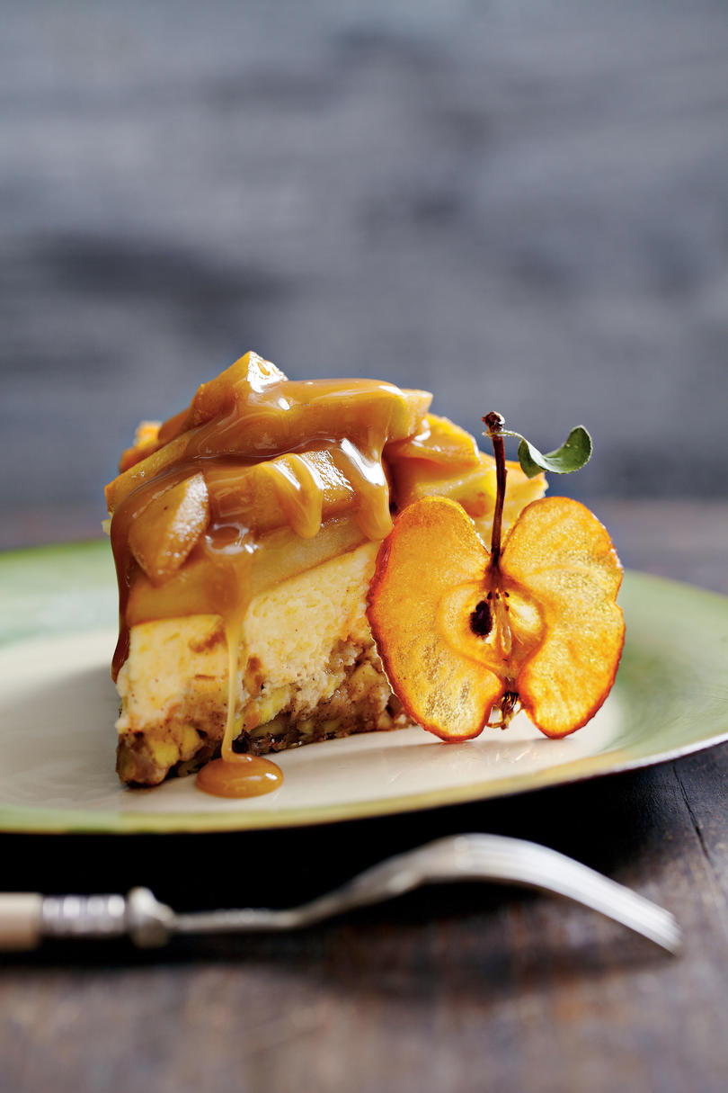 कारमेल Apple-Brownie Cheesecake