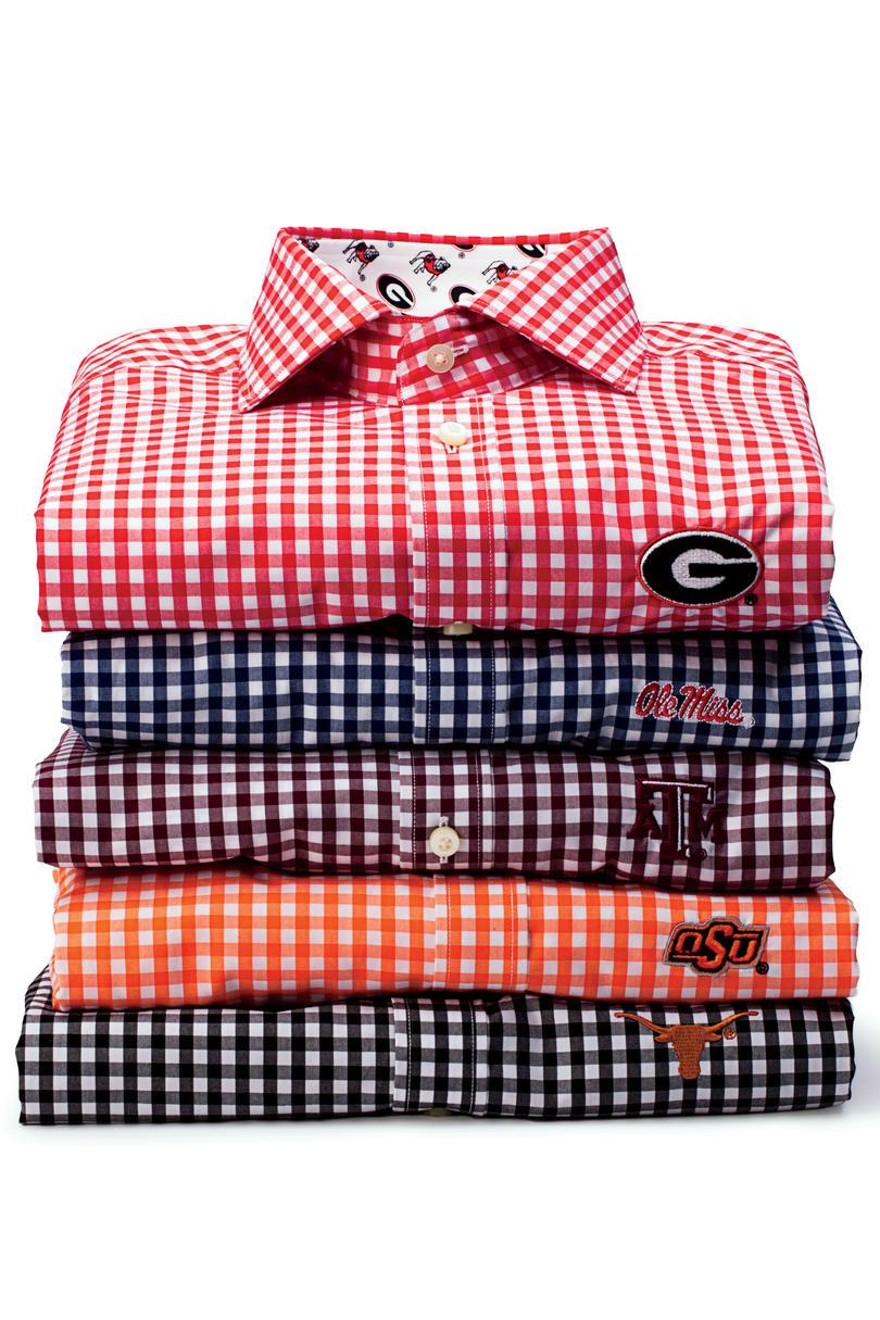gingham Game-Day Button-Down