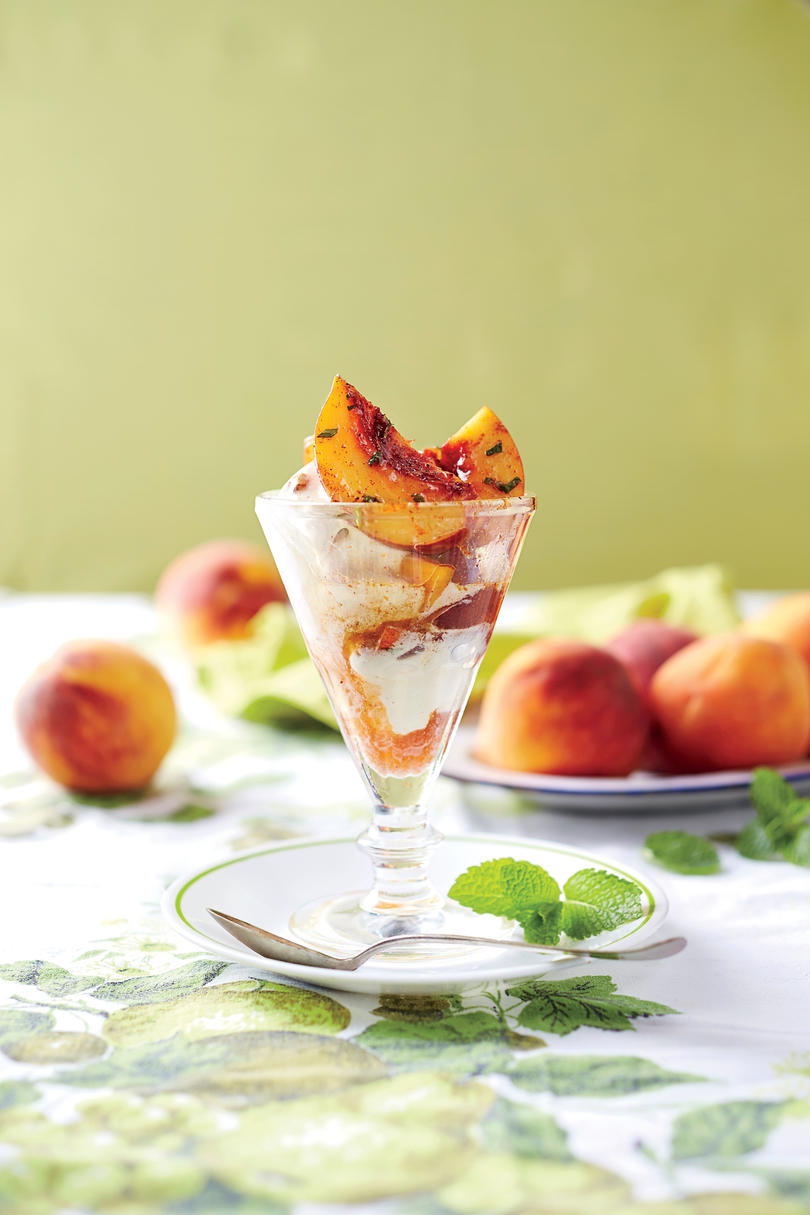 Macerated Peaches with Ancho-Cinnamon Sugar