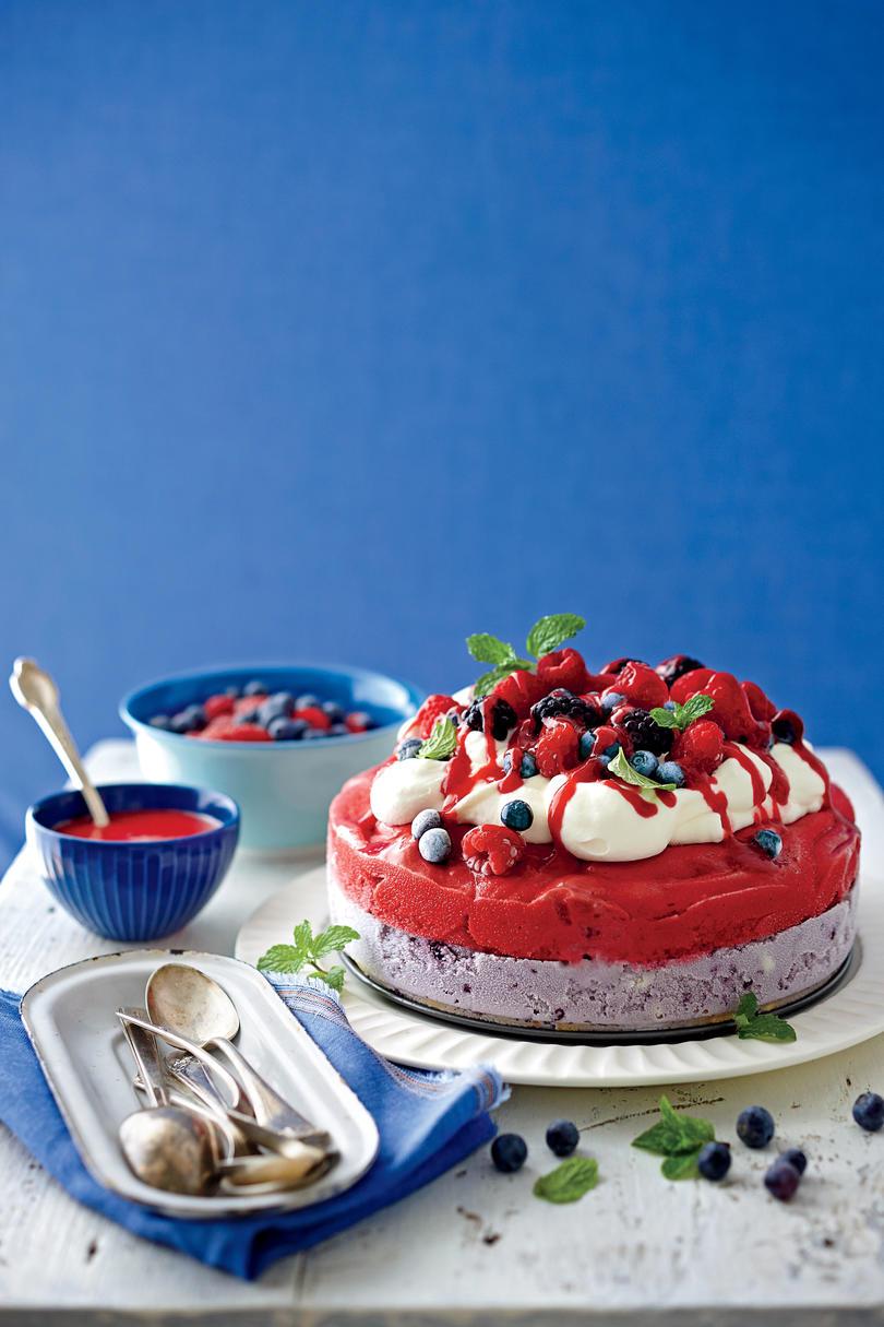 Piros, White, and Blue Ice-Cream Cake