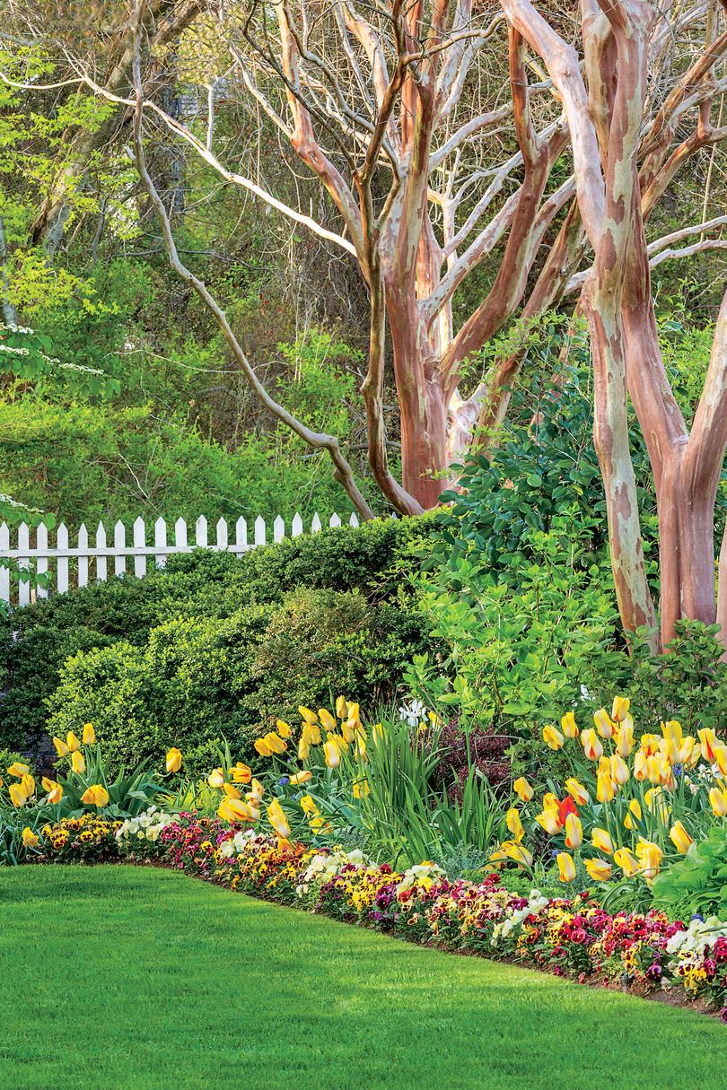 A Spring gardens at Eyre Hall, in Cheriton, Virginia.