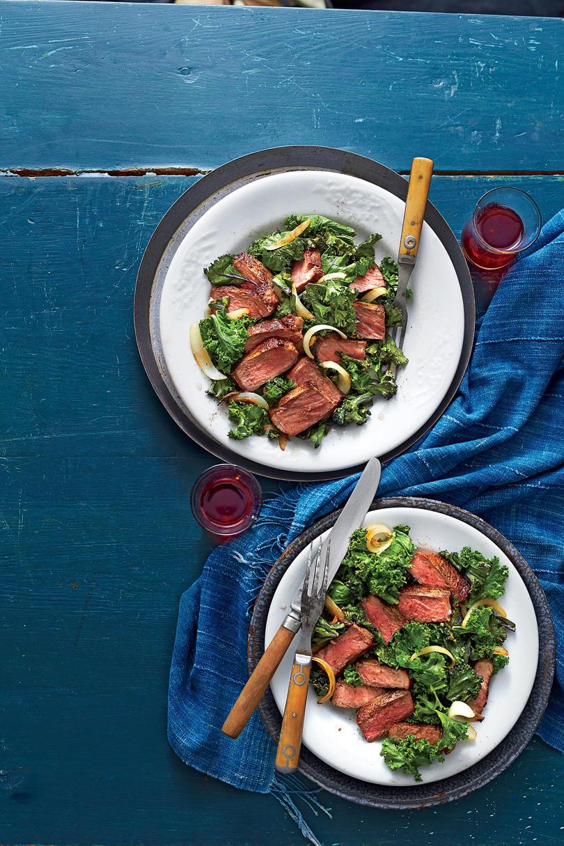 Paistinpannu Steak and Wilted Kale