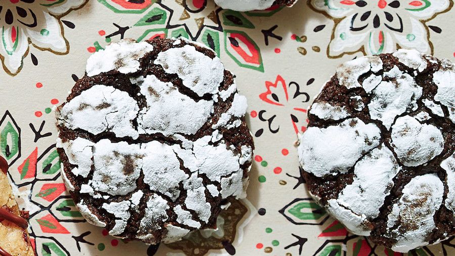 Chocolat Peppermint Crackle Cookies