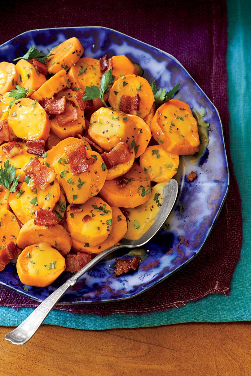 धीरे खाना बनाने वाला Sweet Potatoes with Bacon