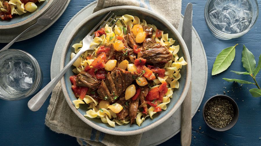 Sweet-and-Spicy Short Ribs with Egg Noodles