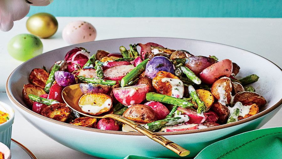 Lämmetä Asparagus, Radish, and New Potato Salad with Herb Dressing