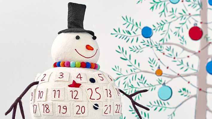 3 डी Merry & Bright Snowman Advent Calendar