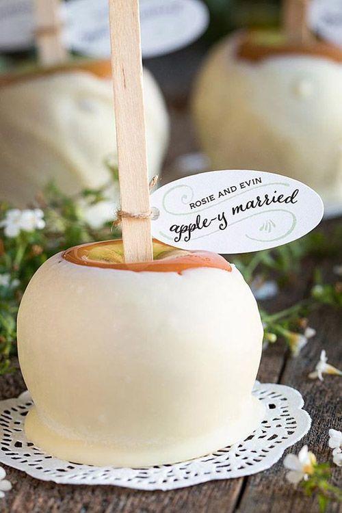 Ehető Wedding Favor Ideas: Carmel Apple