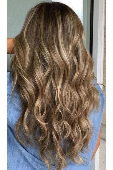 blijed Brown Hair with Honey Blonde Highlights