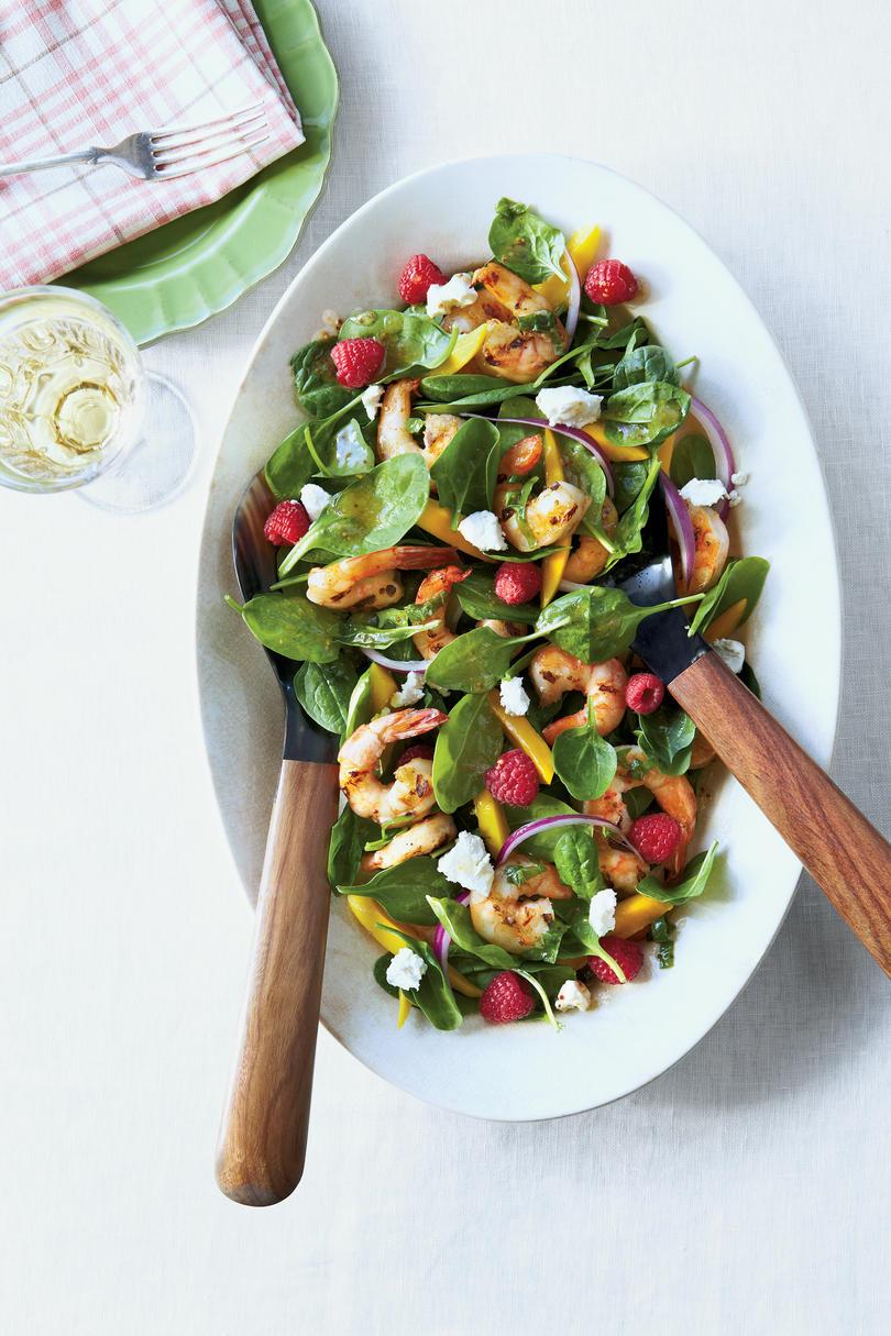 भुना हुआ Shrimp Spinach Salad