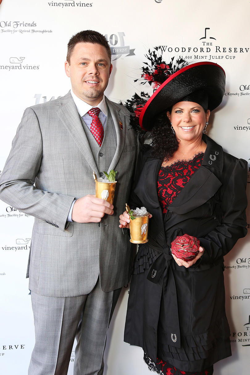 लाल and Black Couple at the Kentucky Derby