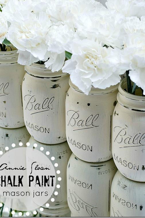 Yksinkertainen Chalk Paint Mason Jars