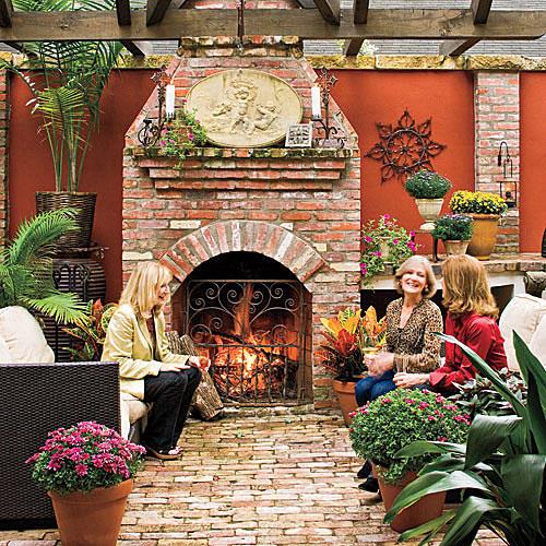 vuosikerta Brick Outdoor Fireplace 