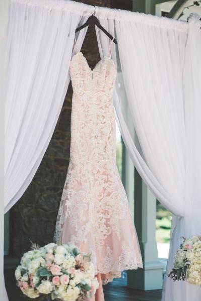 All-Over Lace Blush Gown