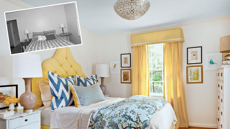 क्लासिक Blue & Yellow Bedroom