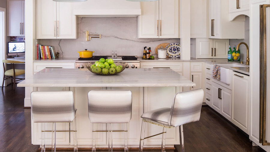 Sima White Kitchen with Brass Accents