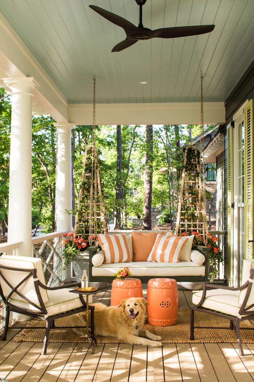 Oldal Porch with Swing and Orange Accents