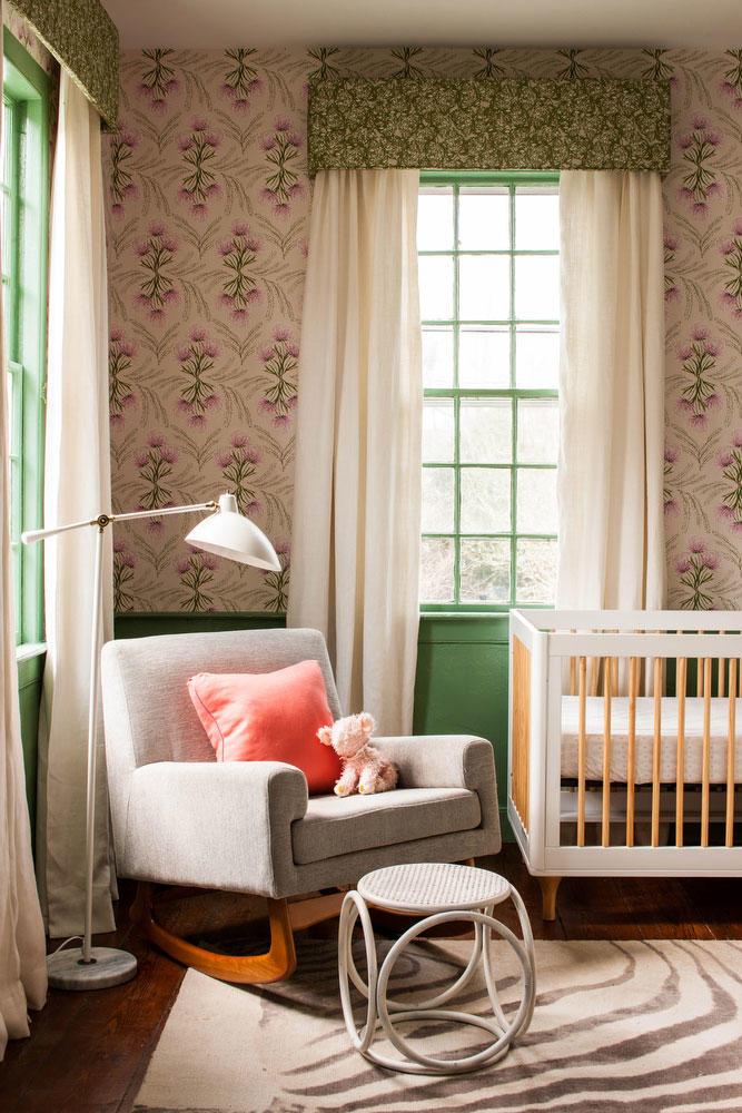 Baba Nursery with Floral Wallpaper