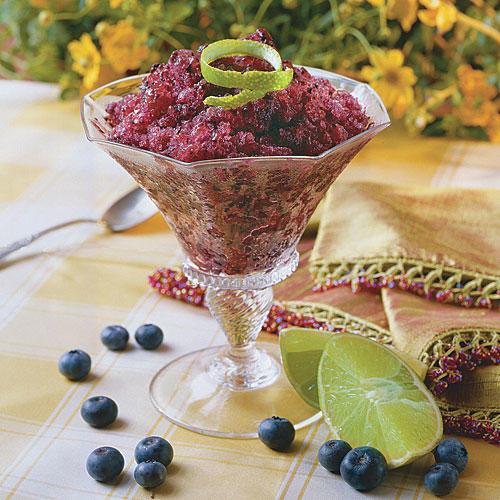 ताज़ा Blueberry Recipes: Blueberry-Lime Granita