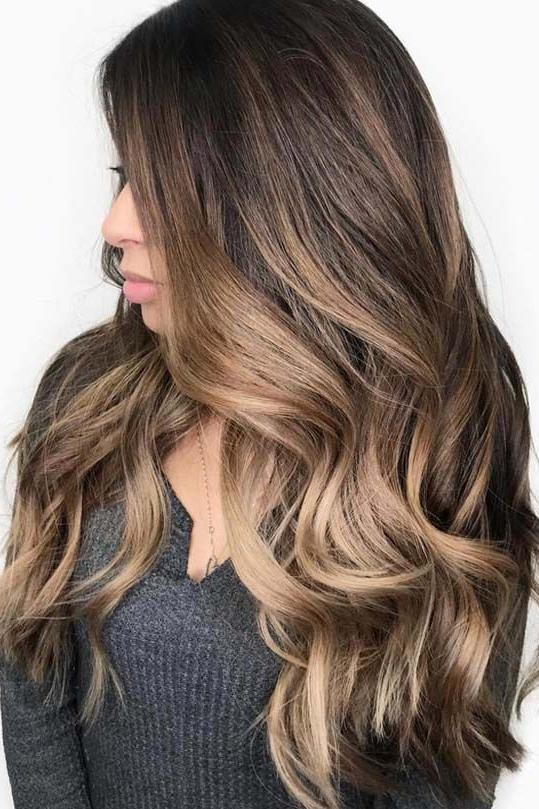Brunette Balayage with Golden Hues