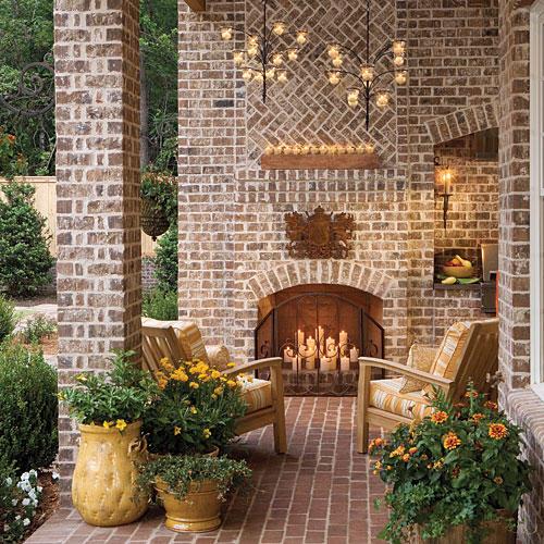 romantičan Outdoor Fireplace 