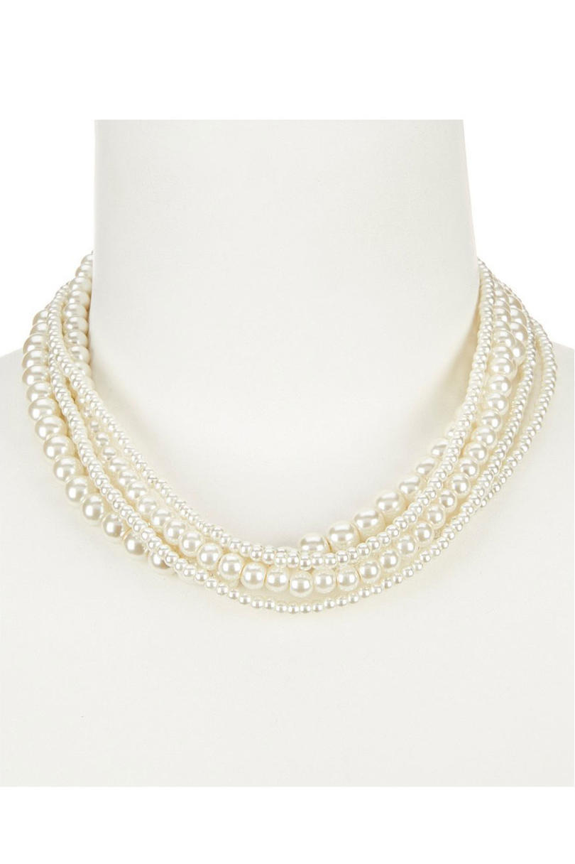 Cezanne Faux-Pearl Torsade Collar Necklace