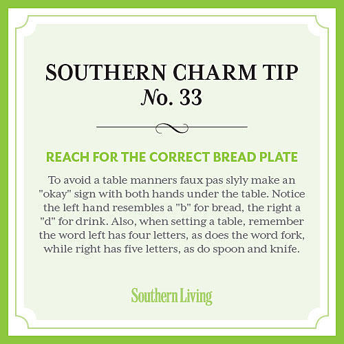 टिप #33: Reach for the correct bread plate