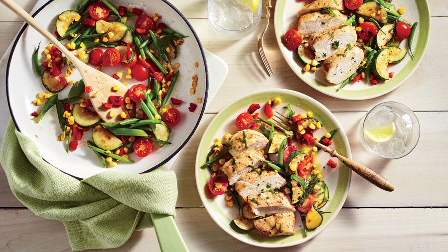 Piletina and Charred Succotash Salad