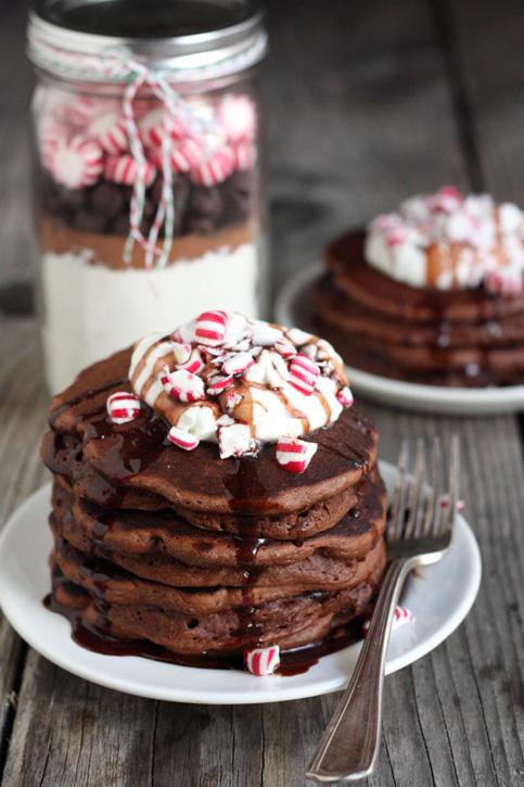 Čokolada Peppermint Cookie Pancake Jars