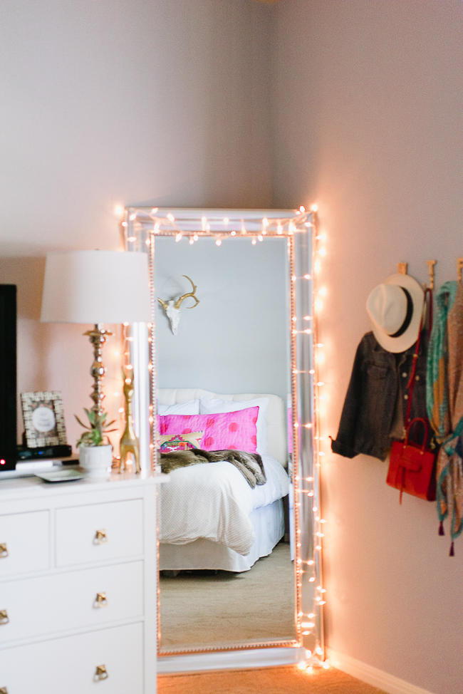 12 Ways to Use Your Christmas Lights in the Summer Christmas Lights Around Mirror