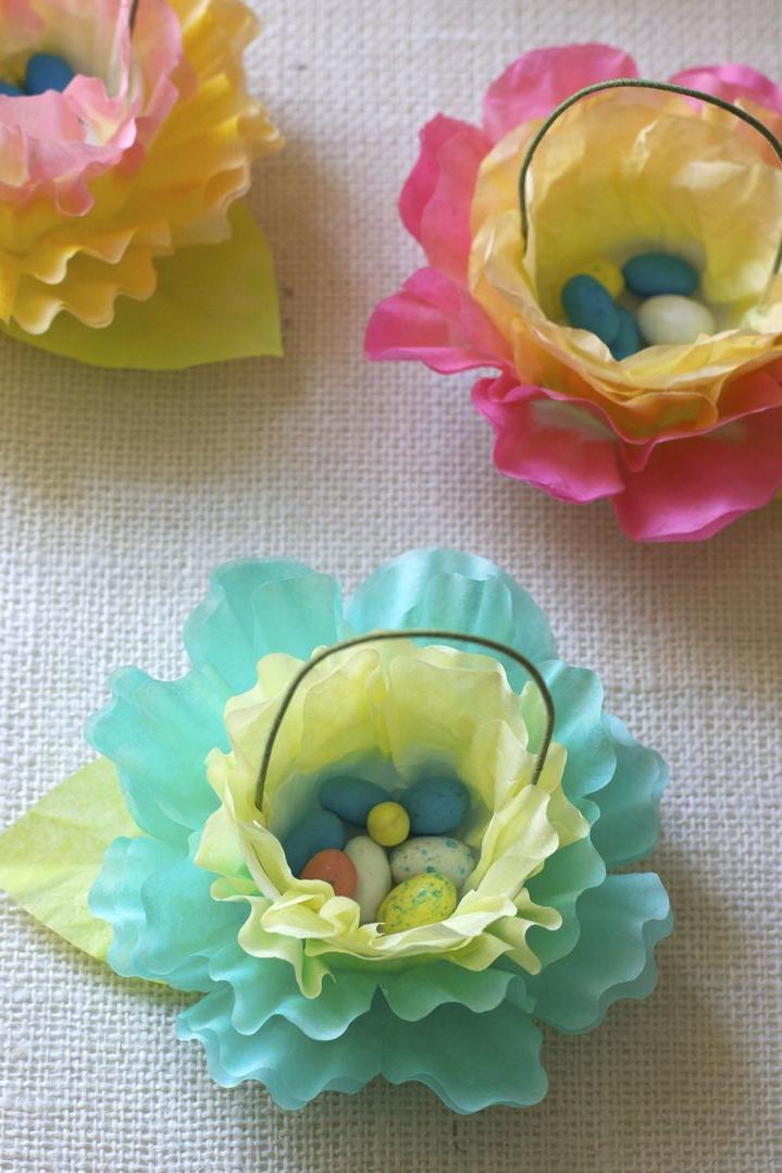 कॉफ़ी Filter Flower Easter Baskets