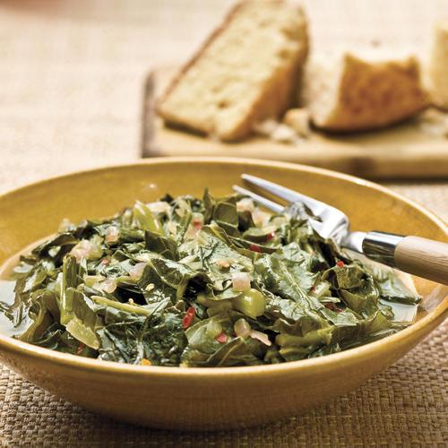 धन्यवाद Dinner Side Dishes: Collards With Red Onions