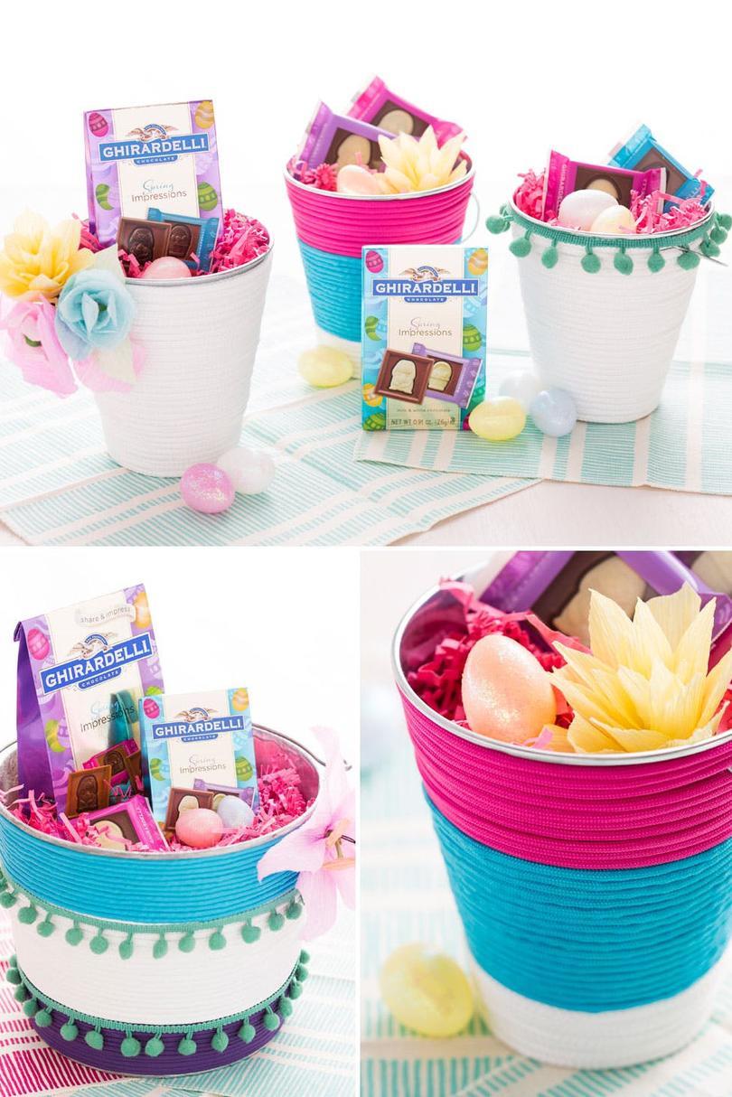 Πολύχρωμα Bucket Easter Baskets