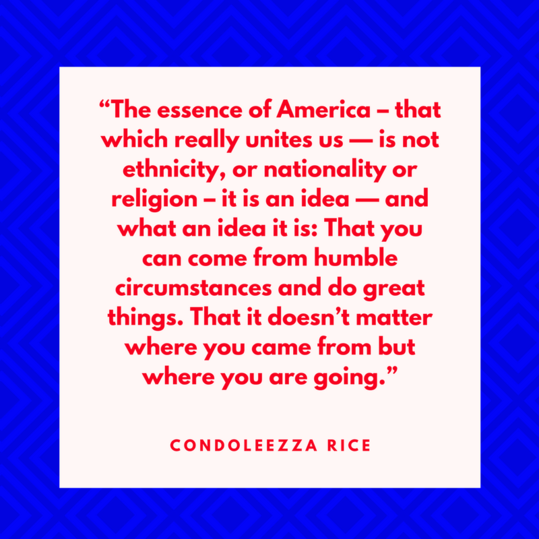 कोंडोलीज़ा Rice on the Essence of America