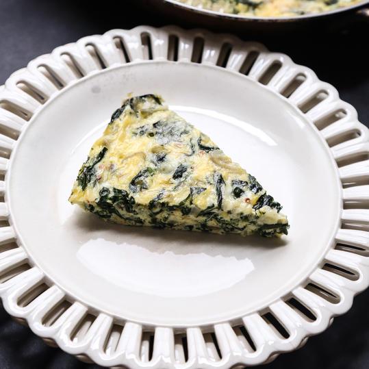 Crustless Quiche with Spinach and Shallots