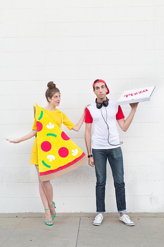पिज़्ज़ा Slice and Pizza Delivery Boy Halloween Costume
