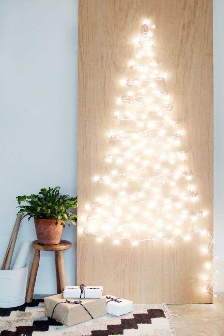 DIY String of Lights Christmas Tree
