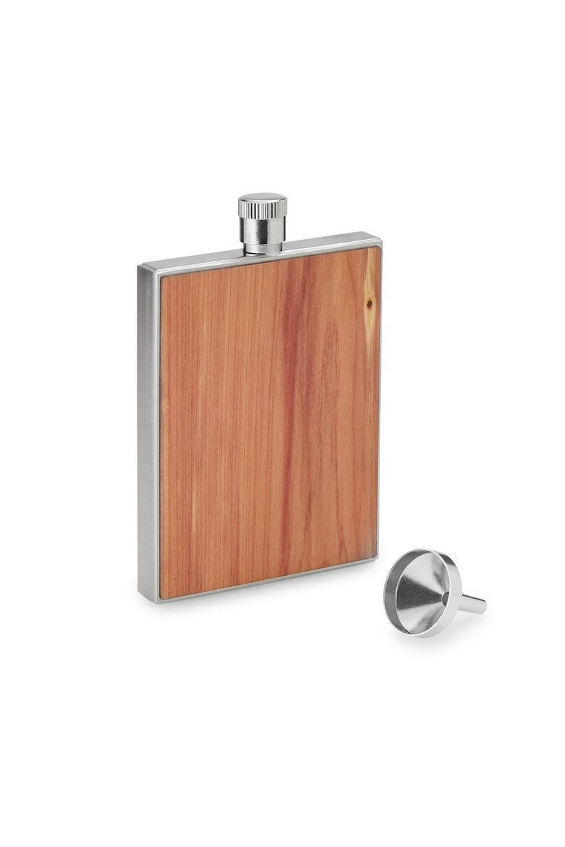 personalizirana Cedar Wood Flask with Funnel