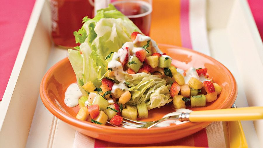 वसंत Salad Recipes: Strawberry-Pineapple Iceberg Wedges