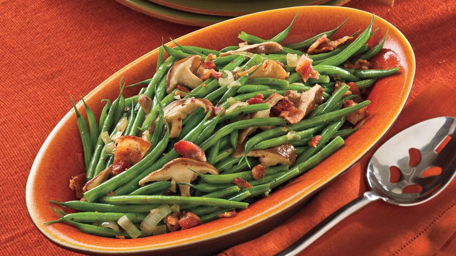 zelena Beans With Mushrooms and Bacon Recipes