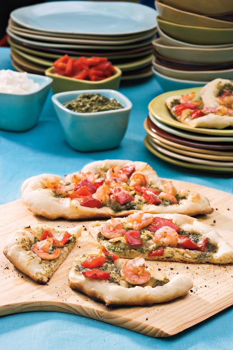 Εύκολος, Healthy Seafood Recipes: Shrimp-Pesto Pizza