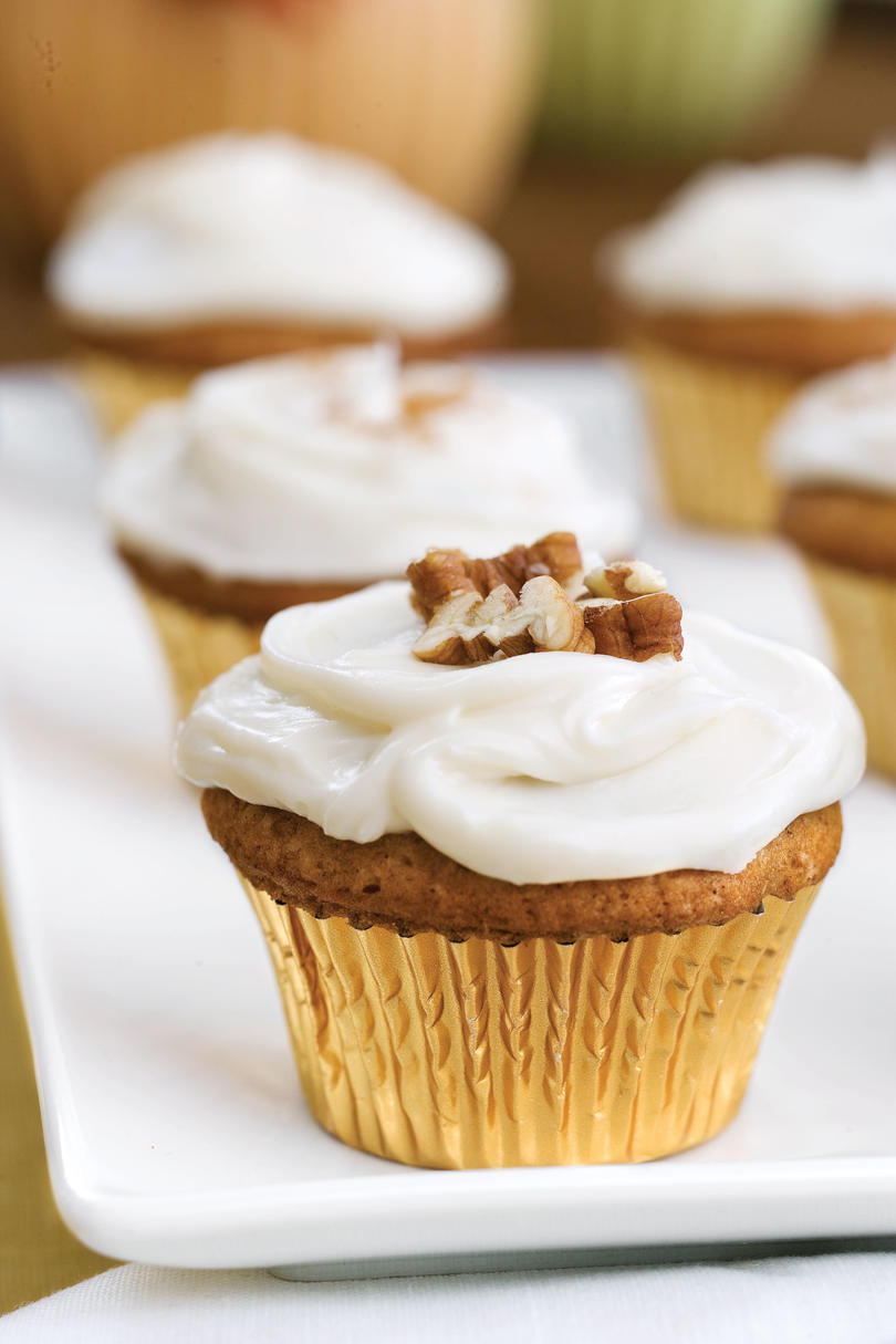 Muffin Recipes: Sweet Potato-Pecan Cupcakes With Cream Cheese Frosting