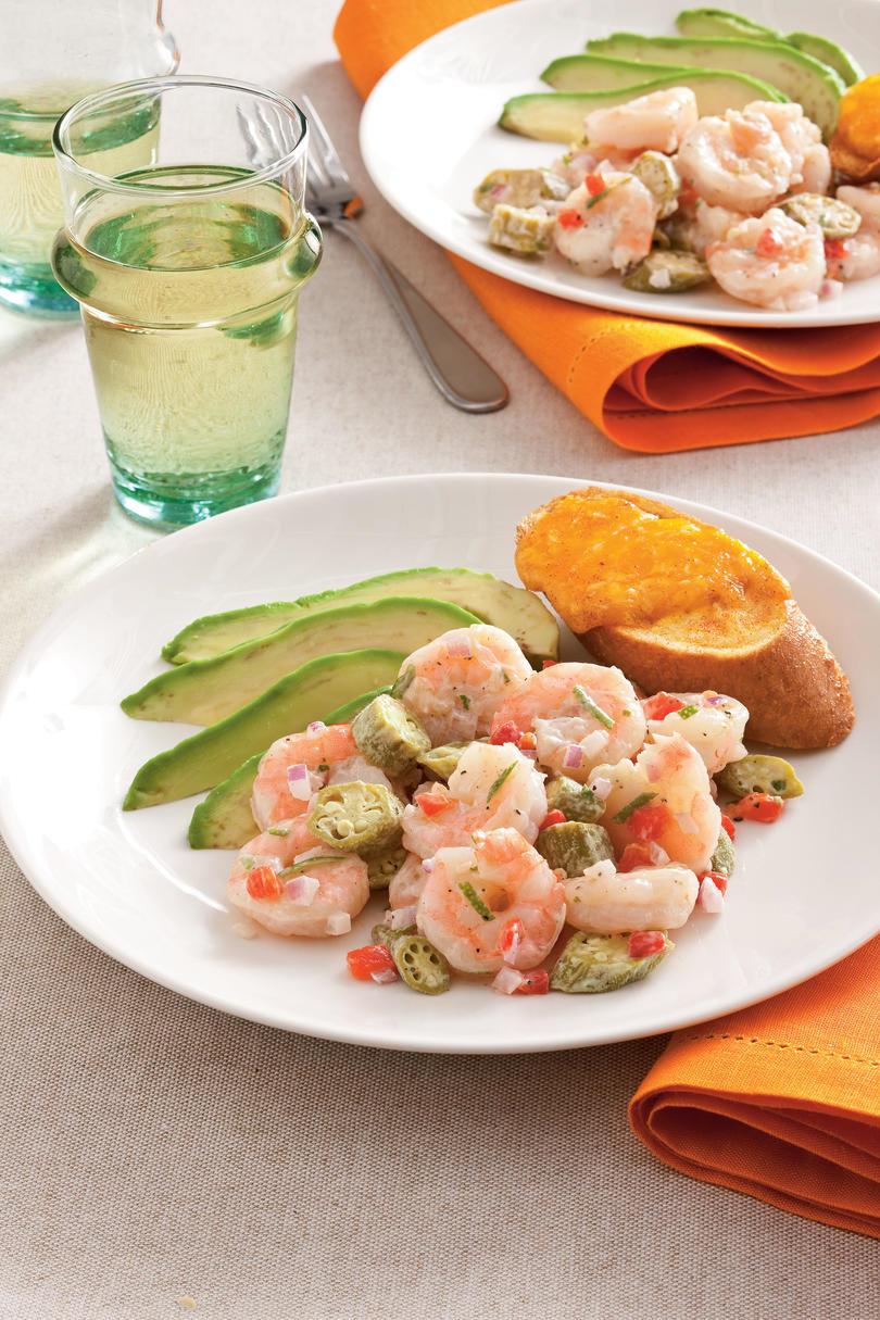 मसालेदार Okra and Shrimp Salad