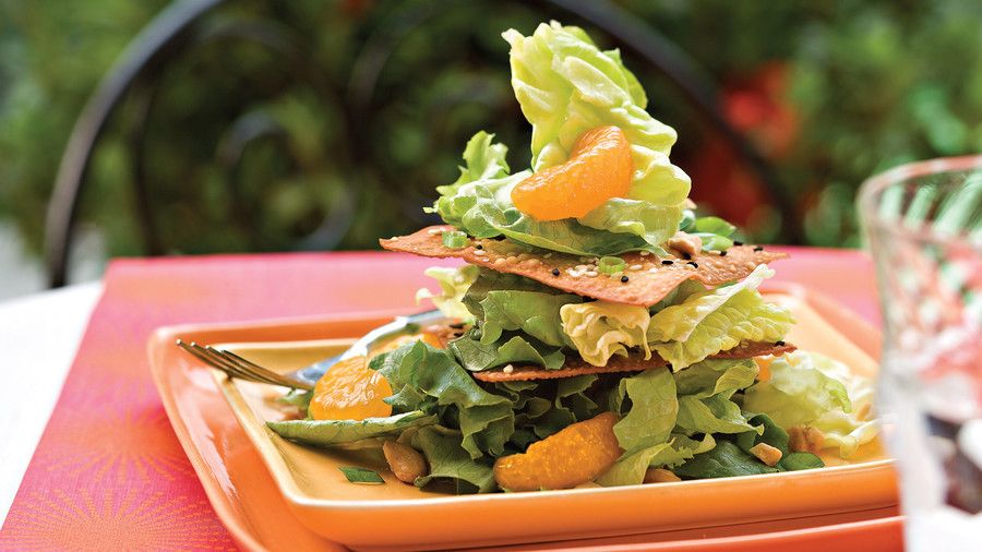 वसंत Salad Recipes: Crispy Sesame Salad Stack