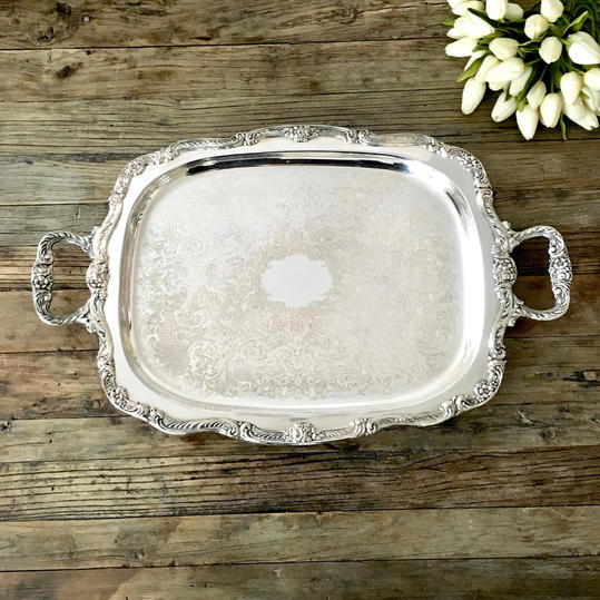 टांगों Silver Plate Serving Tray